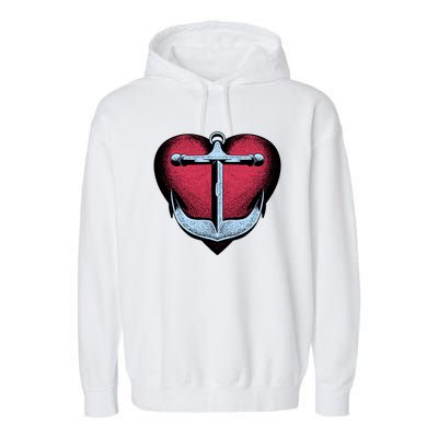 Heart Anchor Cute Gift Garment-Dyed Fleece Hoodie