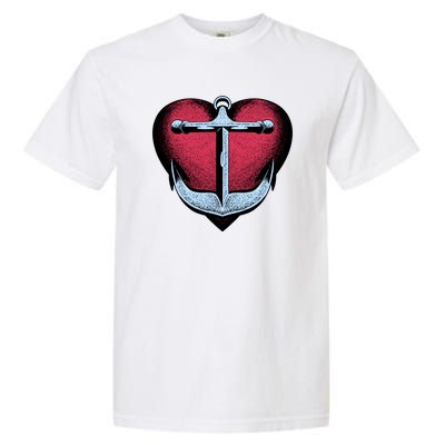 Heart Anchor Cute Gift Garment-Dyed Heavyweight T-Shirt