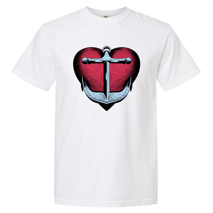 Heart Anchor Cute Gift Garment-Dyed Heavyweight T-Shirt