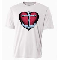 Heart Anchor Cute Gift Cooling Performance Crew T-Shirt