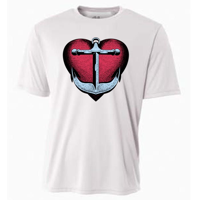 Heart Anchor Cute Gift Cooling Performance Crew T-Shirt