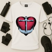 Heart Anchor Cute Gift Cooling Performance Crew T-Shirt
