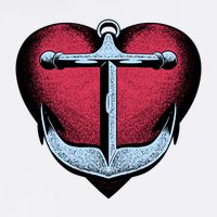 Heart Anchor Cute Gift Cooling Performance Crew T-Shirt