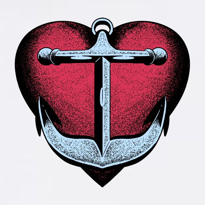 Heart Anchor Cute Gift Cooling Performance Crew T-Shirt