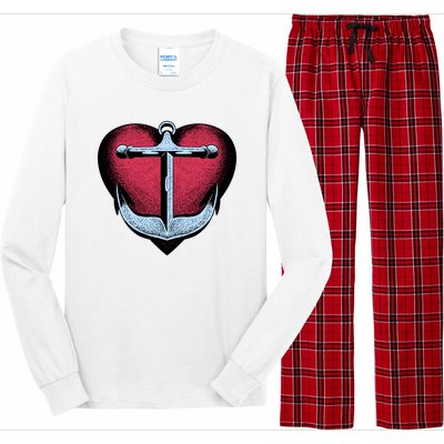 Heart Anchor Cute Gift Long Sleeve Pajama Set