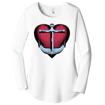 Heart Anchor Cute Gift Women's Perfect Tri Tunic Long Sleeve Shirt