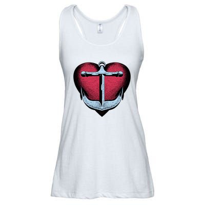 Heart Anchor Cute Gift Ladies Essential Flowy Tank