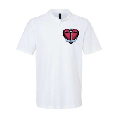 Heart Anchor Cute Gift Softstyle Adult Sport Polo