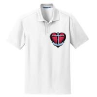 Heart Anchor Cute Gift Dry Zone Grid Polo