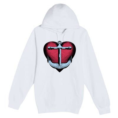 Heart Anchor Cute Gift Premium Pullover Hoodie