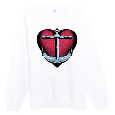 Heart Anchor Cute Gift Premium Crewneck Sweatshirt