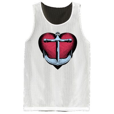 Heart Anchor Cute Gift Mesh Reversible Basketball Jersey Tank