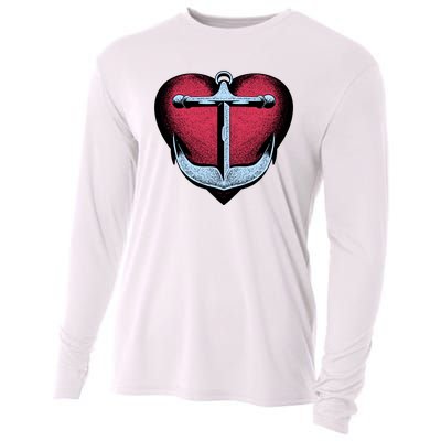 Heart Anchor Cute Gift Cooling Performance Long Sleeve Crew