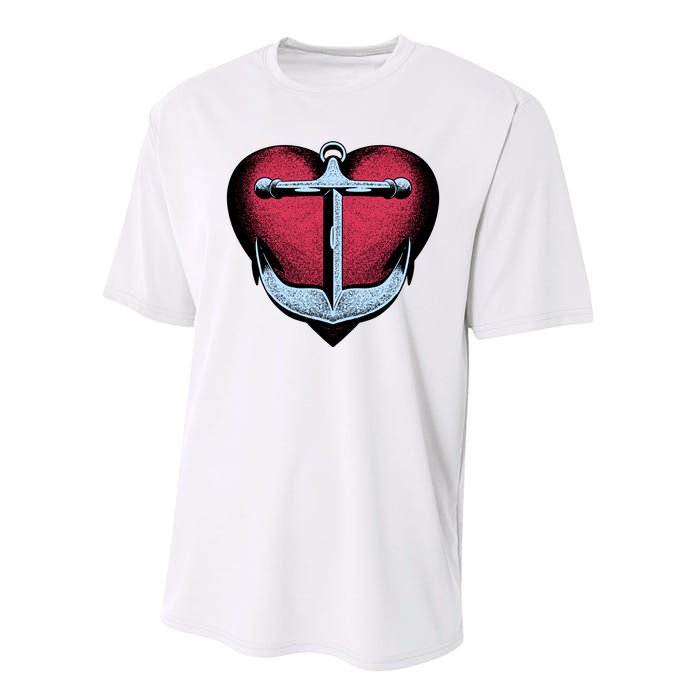 Heart Anchor Cute Gift Performance Sprint T-Shirt