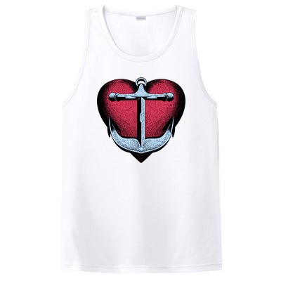 Heart Anchor Cute Gift PosiCharge Competitor Tank