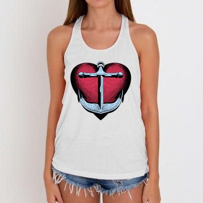 Heart Anchor Cute Gift Women's Knotted Racerback Tank