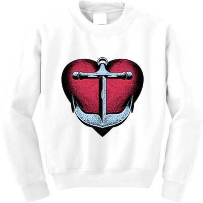Heart Anchor Cute Gift Kids Sweatshirt