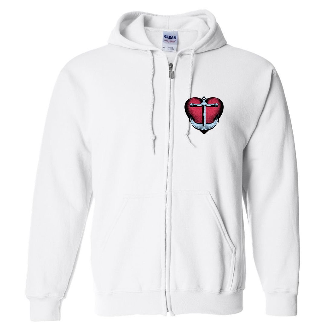 Heart Anchor Cute Gift Full Zip Hoodie