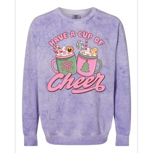 Have A Cup Of Cheer Cute Christmas Holiday Colorblast Crewneck Sweatshirt