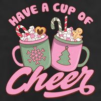 Have A Cup Of Cheer Cute Christmas Holiday 7 Panel Mesh Trucker Snapback Hat