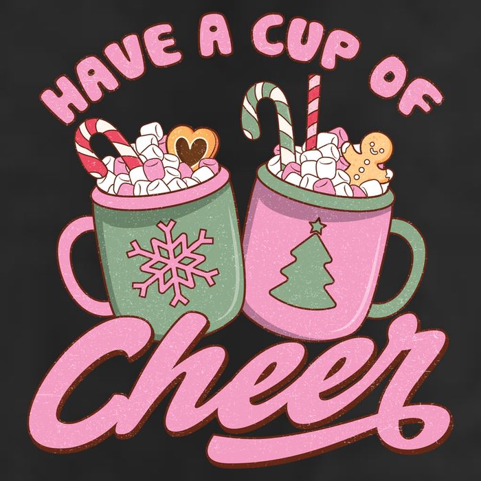 Have A Cup Of Cheer Cute Christmas Holiday 7 Panel Mesh Trucker Snapback Hat