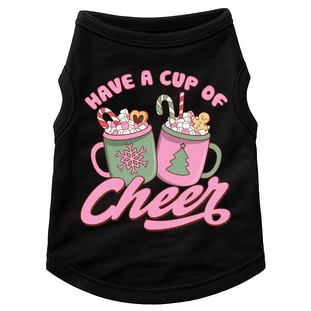 Have A Cup Of Cheer Cute Christmas Holiday Doggie Tank