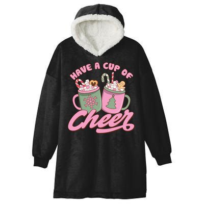 Have A Cup Of Cheer Cute Christmas Holiday Hooded Wearable Blanket