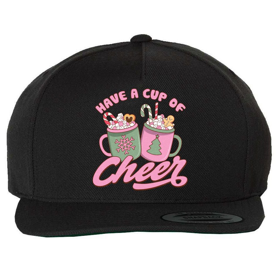 Have A Cup Of Cheer Cute Christmas Holiday Wool Snapback Cap