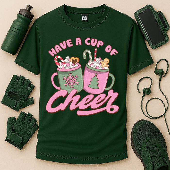 Have A Cup Of Cheer Cute Christmas Holiday Cooling Performance Crew T-Shirt