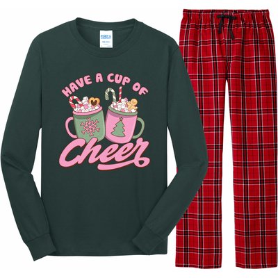 Have A Cup Of Cheer Cute Christmas Holiday Long Sleeve Pajama Set