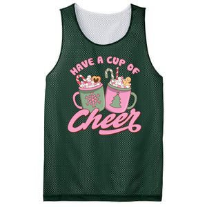 Have A Cup Of Cheer Cute Christmas Holiday Mesh Reversible Basketball Jersey Tank