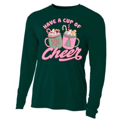 Have A Cup Of Cheer Cute Christmas Holiday Cooling Performance Long Sleeve Crew