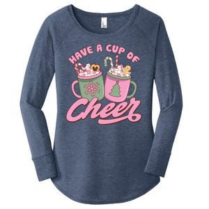 Have A Cup Of Cheer Cute Christmas Holiday Women's Perfect Tri Tunic Long Sleeve Shirt