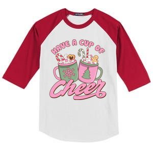 Have A Cup Of Cheer Cute Christmas Holiday Kids Colorblock Raglan Jersey