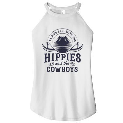 Hippies And Cowboys Cowgirls Retro 70s Western Country Rodeo Women’s Perfect Tri Rocker Tank