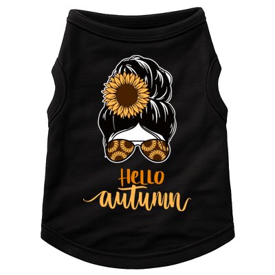 Hello Autumn Cute Bun Fall Floral Doggie Tank