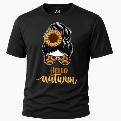 Hello Autumn Cute Bun Fall Floral Performance Shirt