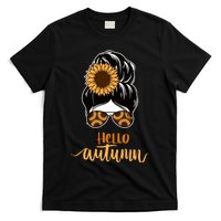 Hello Autumn Cute Bun Fall Floral T-Shirt