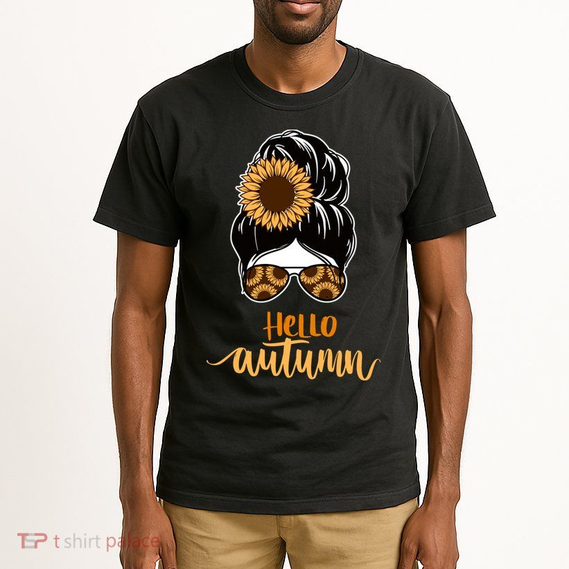 Hello Autumn Cute Bun Fall Floral Tall T-Shirt