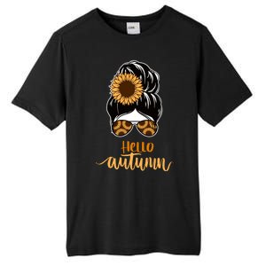 Hello Autumn Cute Bun Fall Floral Tall Fusion ChromaSoft Performance T-Shirt