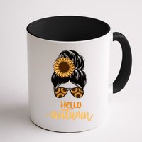 Hello Autumn Cute Bun Fall Floral Mug