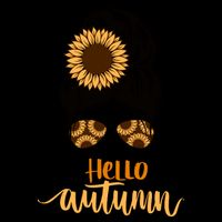 Hello Autumn Cute Bun Fall Floral Mug