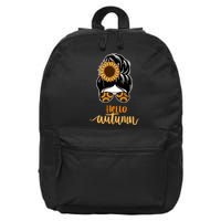 Hello Autumn Cute Bun Fall Floral 16 in Basic Backpack
