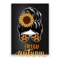 Hello Autumn Cute Bun Fall Floral Poster