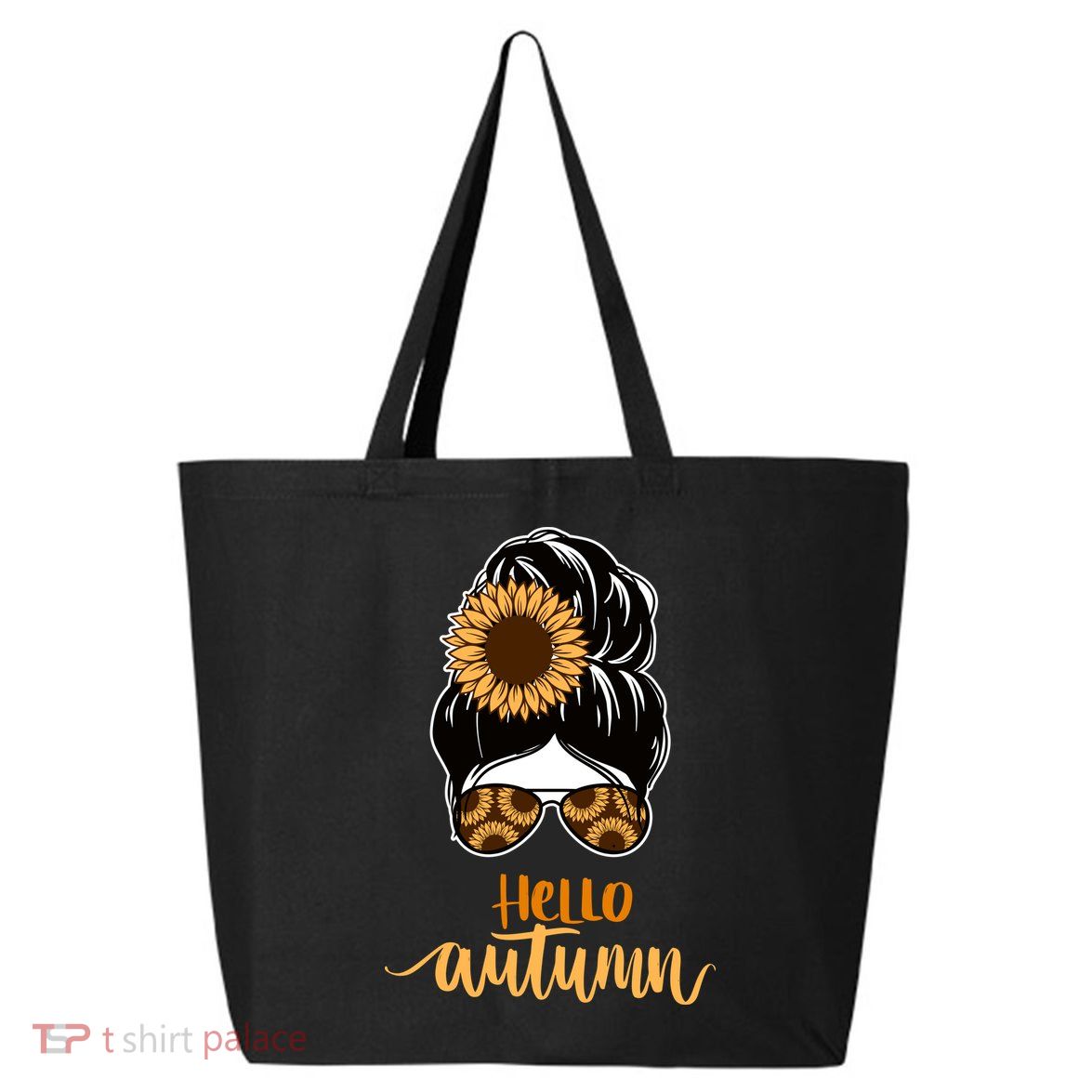 Hello Autumn Cute Bun Fall Floral 25L Jumbo Tote