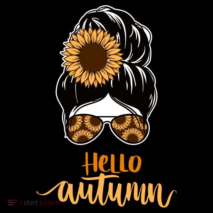 Hello Autumn Cute Bun Fall Floral Short Acrylic Beanie