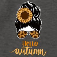 Hello Autumn Cute Bun Fall Floral Vector Backpack