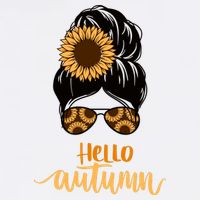 Hello Autumn Cute Bun Fall Floral Garment-Dyed Sweatshirt