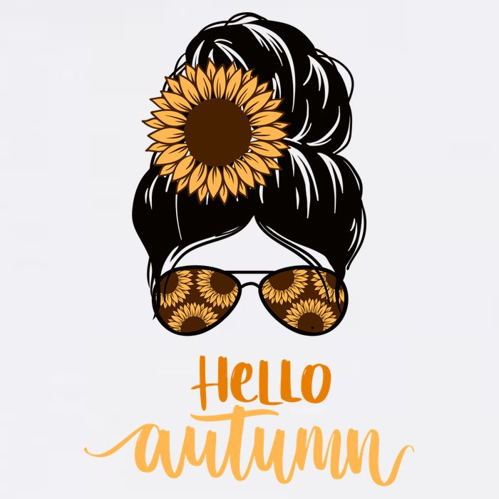 Hello Autumn Cute Bun Fall Floral Garment-Dyed Sweatshirt