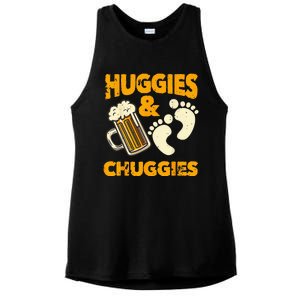 Huggies And Chuggies Funny Future Father Party Gift Ladies PosiCharge Tri-Blend Wicking Tank